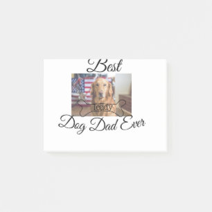 Der beste Hund-Vater fügt je den Namen des Tieres  Post-it Klebezettel