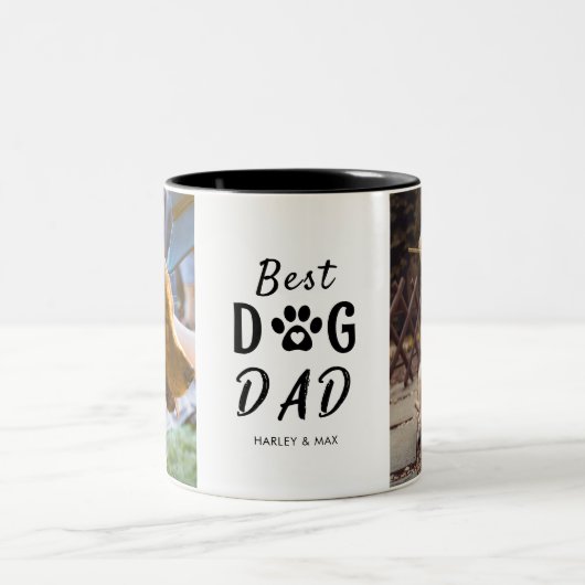 Der beste Hund-Vater gibt Zwei-Tone-Kaffee-Tasse Zweifarbige Tasse (Mittel)