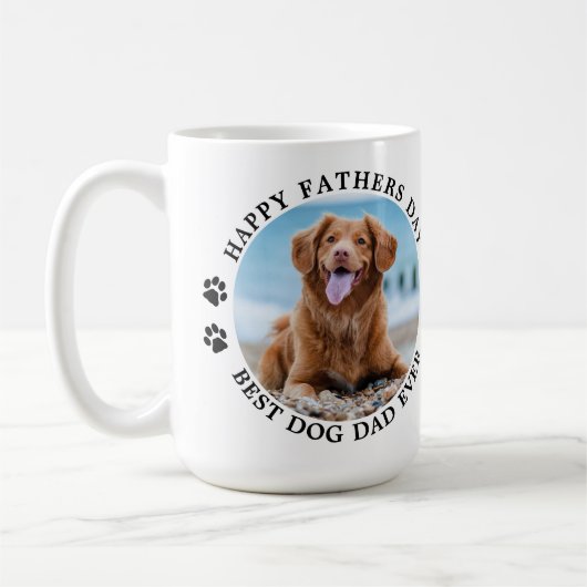 Der beste Hund-Vater je individueller Foto-Vaterta Kaffeetasse (Links)