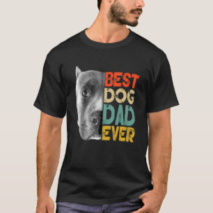 Der beste Hund-Vater je Pitbull Vatertag Retro T-Shirt