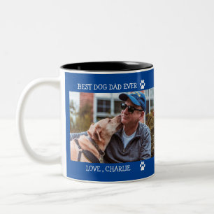 Der beste Hund-Vater je Vatertag Custom Foto Zwei- Zweifarbige Tasse