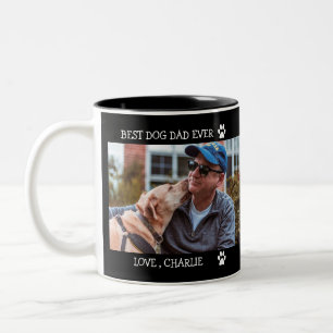 Der beste Hund-Vater je Vatertag Custom Foto Zwei- Zweifarbige Tasse