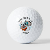 Der beste Hund-Vater nach Par Custom Hund Foto Vat Golfball (Vorderseite)
