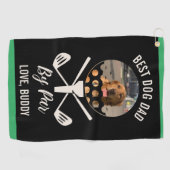 Der beste Hund-Vater nach Par Custom Hund Foto Vat Golfhandtuch (Horizontal)