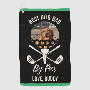 Der beste Hund-Vater nach Par Custom Hund Foto Vat Golfhandtuch