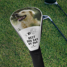 Der beste Hund Vater nach Par Foto Vatertag Golf Headcover