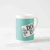 Der beste Hunde-Vater der Welt aquamarin mit gesäu Porzellantasse (Vorderseite Rechts)