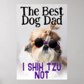 Der beste Hundedad Shih Tzu Nicht niedlich lustige Poster (Vorne)