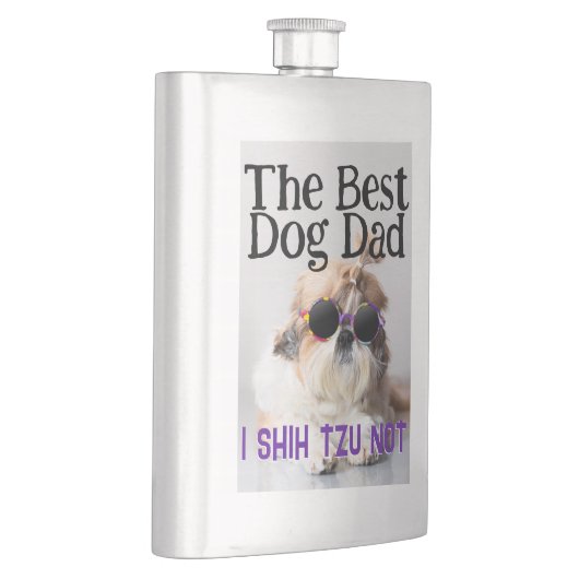 Der beste Hundedad Shih Tzu Not Vathage Day Flachmann (Rechts)