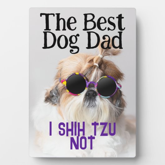 Der beste Hundedad Shih Tzu Not Vathage Day Fotoplatte (Vorderseite)