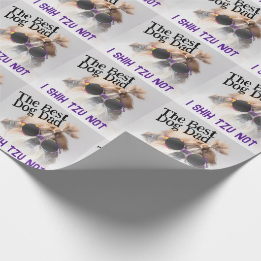Der beste Hundedad Shih Tzu Not Vathage Day Geschenkpapier (Ecke)