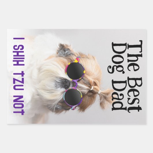 Der beste Hundedad Shih Tzu Not Vathage Day Geschenkpapier Set (Vorderseite 2)