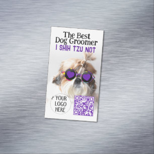 Der beste Hundegroßhändler Shih Tzu Not Logo QR Co Magnetische Visitenkarte