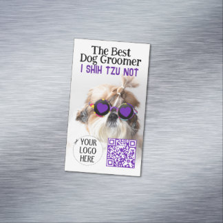 Der beste Hundegroßhändler Shih Tzu Not Logo QR Co Magnetische Visitenkarte