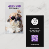 Der beste Hundegroßhändler Shih Tzu Not Logo QR Co Visitenkarte (Vorne/Hinten)