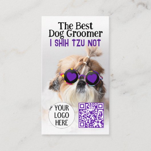 Der beste Hundegroßhändler Shih Tzu Not Logo QR Co Visitenkarte (Vorderseite)