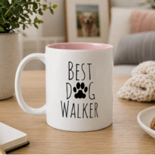 Der beste Hundespazierer überhaupt. Zweifarbige Tasse