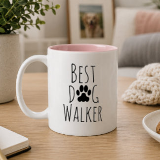 Der beste Hundespazierer überhaupt. Zweifarbige Tasse