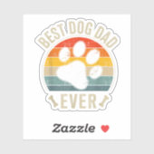 Der beste Hundevater, der je für den Retro-Vaterta Aufkleber (Blatt)