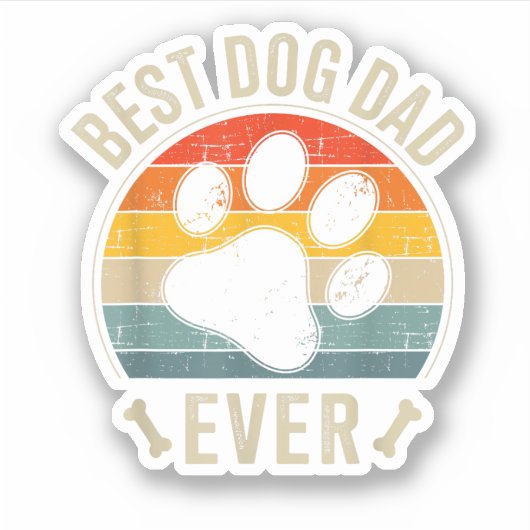 Der beste Hundevater, der je für den Retro-Vaterta Aufkleber (Vorderseite)