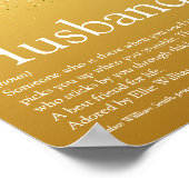 Der beste Husband Definition Gold Glitzer Spaß der Poster (Ecke)