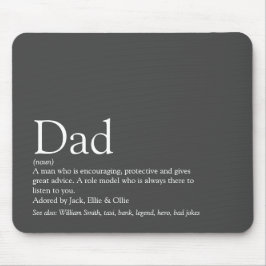 Der beste je Vater Daddy Pater Definition Grau Mousepad