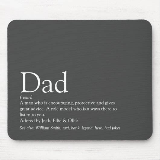 Der beste je Vater Daddy Pater Definition Grau Mousepad (Vorne)