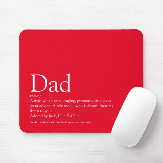 Der beste je Vater Daddy Pater Definition Spaß Rot Mousepad (Mit Mouse)