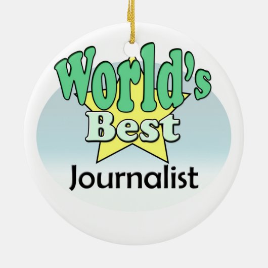 Der beste Journalist der Welt Keramikornament (Hinten)