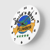 Der beste Klempner der Welt Runde Wanduhr (Winkel)