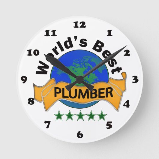 Der beste Klempner der Welt Runde Wanduhr (Vorderseite)