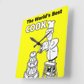 Der beste Koch der Welt Quadratische Wanduhr (Winkel)