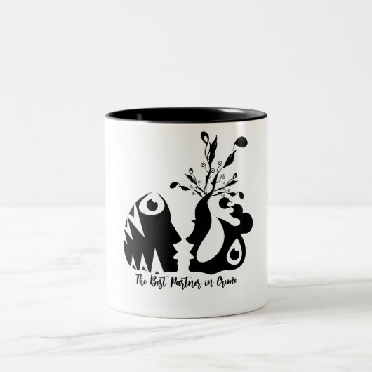 der beste Kriminalitätspartner Zweifarbige Tasse (Mittel)