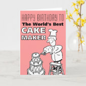 Der beste Kuchenmacher des Wortes - Happy Birthday Karte (Gelbe Blume)