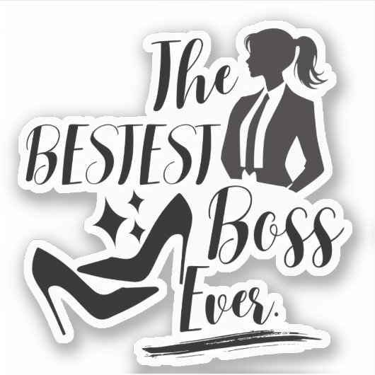 Der beste Lady Boss Aufkleber (Vorderseite)