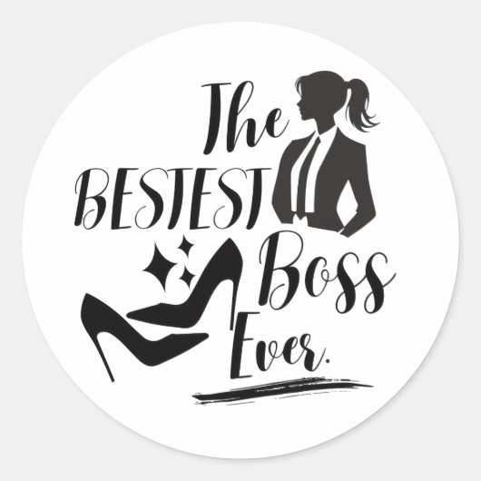 Der beste Lady Boss Runder Aufkleber (Vorderseite)