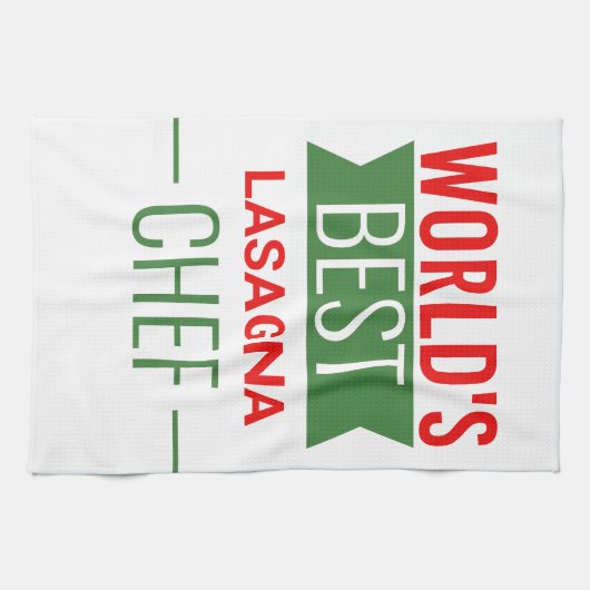 Der beste Lasagna-Koch der Welt - Rot-Grün Geschirrtuch (Horizontal)