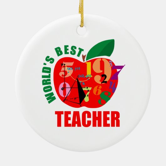 Der beste Lehrer Apple der Welt Keramikornament (Hinten)