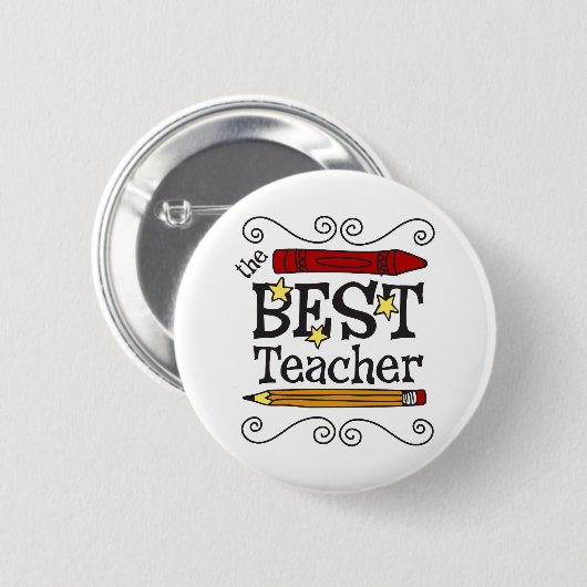 Der beste Lehrer Button (Vorne & Hinten)
