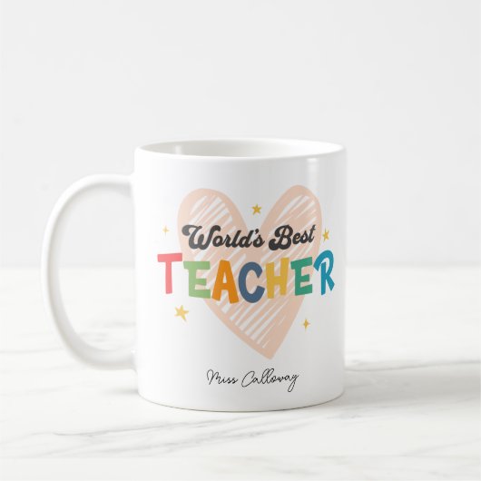 Der beste Lehrer der personalisierten Welt Kaffeetasse (Links)