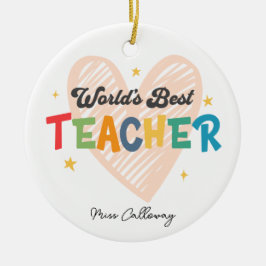 Der beste Lehrer der personalisierten Welt Keramik Ornament