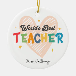 Der beste Lehrer der personalisierten Welt Keramik Ornament