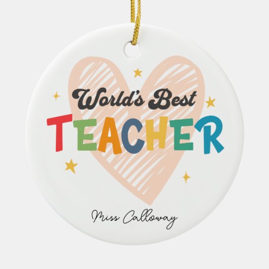 Der beste Lehrer der personalisierten Welt Keramik Ornament (Vorne)