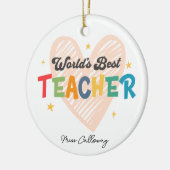 Der beste Lehrer der personalisierten Welt Keramik Ornament (Links)