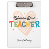 Der beste Lehrer der personalisierten Welt Klemmbrett (Vorderseite)