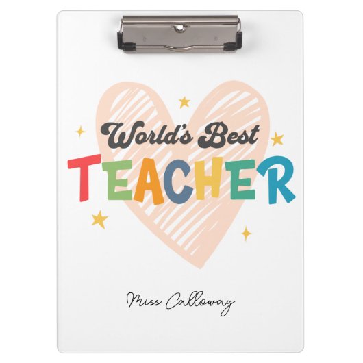 Der beste Lehrer der personalisierten Welt Klemmbrett (Vorderseite)