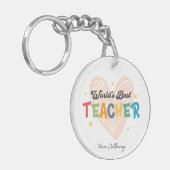 Der beste Lehrer der personalisierten Welt Schlüsselanhänger (Vorderseite links)