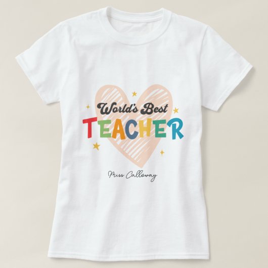 Der beste Lehrer der personalisierten Welt T-Shirt (Design vorne)
