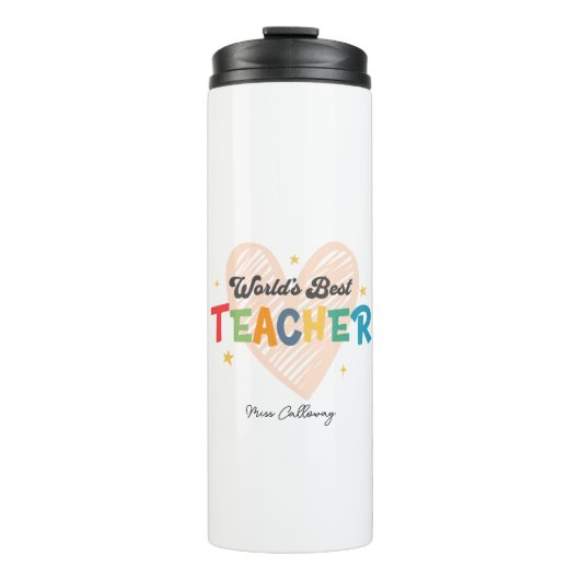 Der beste Lehrer der personalisierten Welt Thermosbecher (Vorderseite)