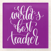 Der beste Lehrer der Welt Glasuntersetzer (Vorderseite)
